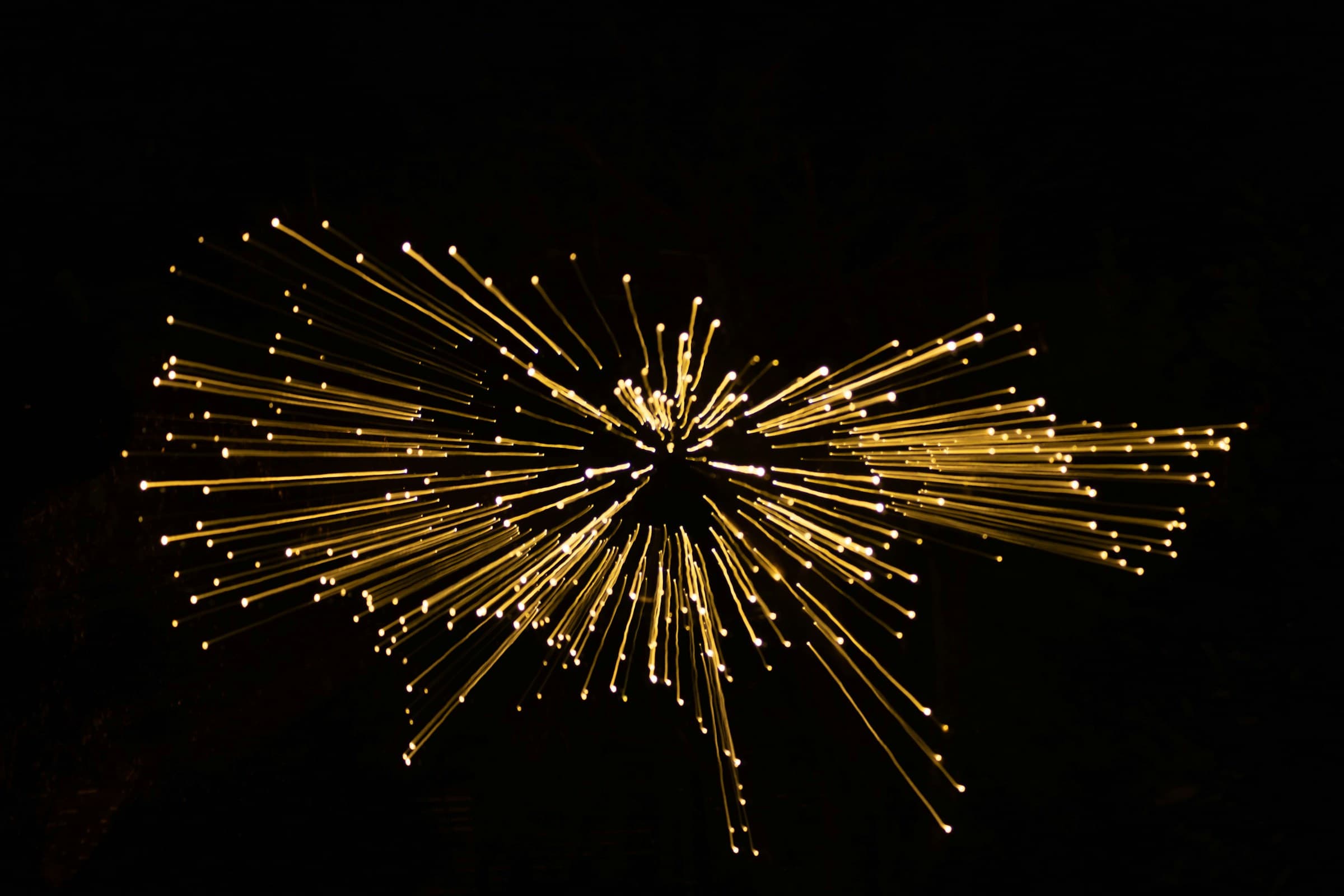 A burst of golden fibre-optic light