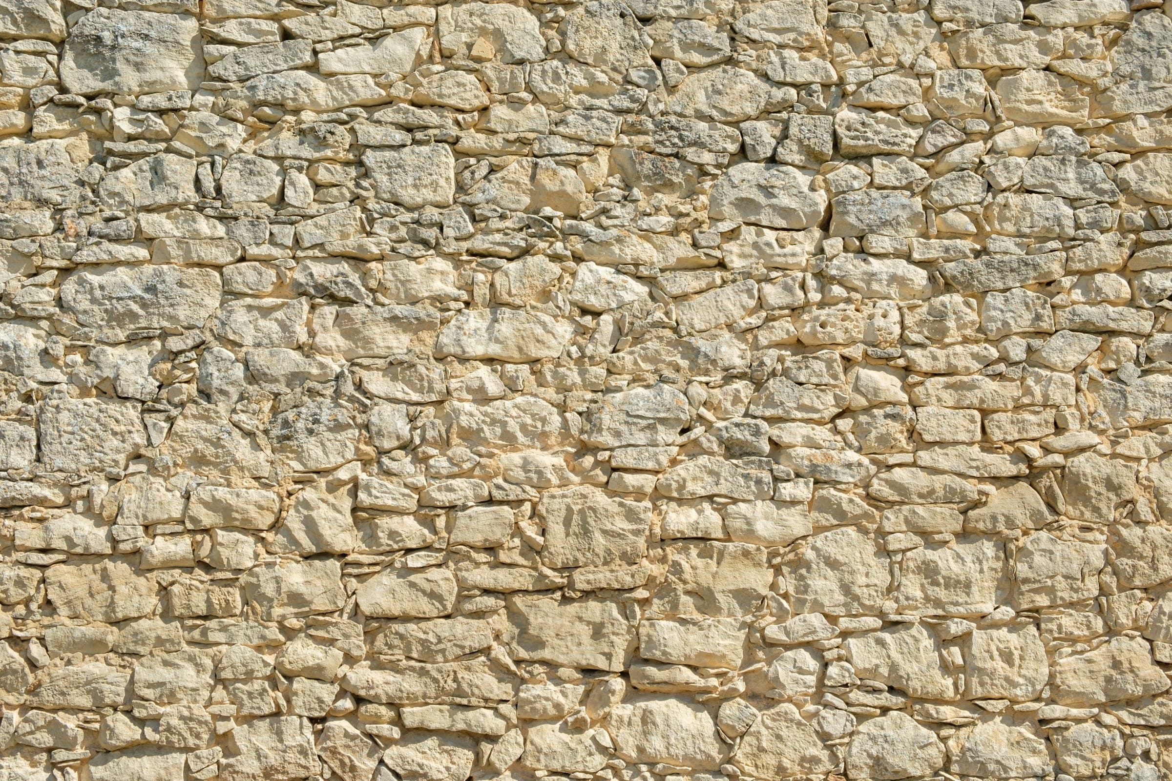 A warm limestone wall